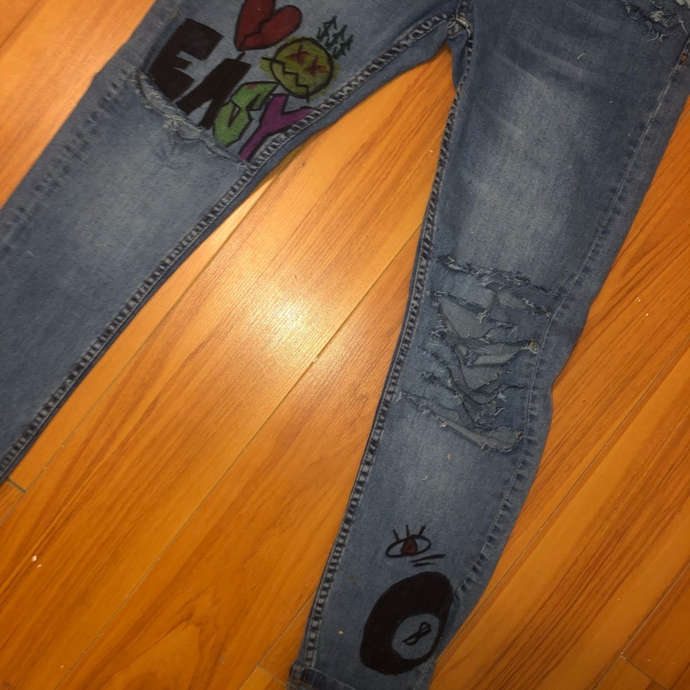 Self distressed zara skinny jeans